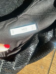 Mango Sequin One-Shoulder Party Dress XS