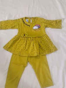 Mustard Color Frock Pant Set