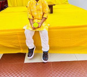 Yellow Patterned Kurta