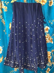 Navy Blue Embellished Kurta