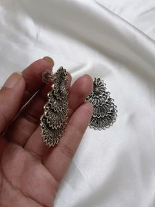 Oxidised Peacock Earrings (Stud)