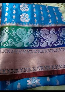 Blue Dharmavaram Silk Saree