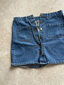 Front Pocket Denim Skirt