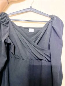 Elegant Black Bodycon Midi Dress