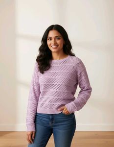 Lavender woollen sweater for women
