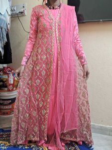 Elegant Pink Embroidered Anarkali