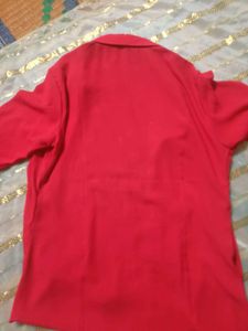 Red Button-Down Blouse