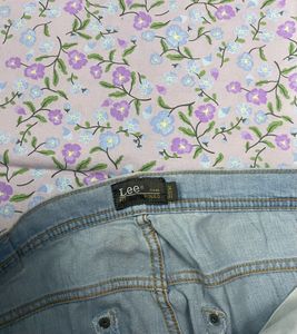 Lee 34 Inch Sky Blue Cotton Spandex Jeans