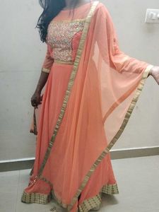 Coral Embellished Maxi Dress