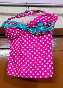 Retro Polka Dot Swim Top