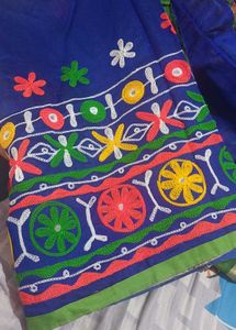 Beautiful Royal Blue Embroidered Saree
