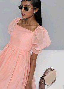 Pink Puff Sleeve Dress