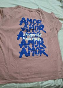 Pink Amor Graphic Oversized T-Shirt