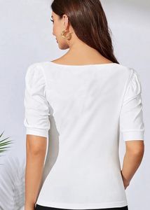 Chic White Puff Sleeve Top