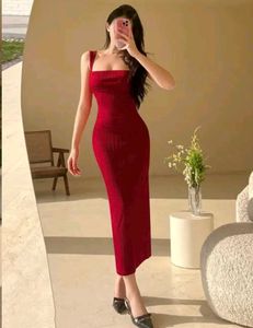 Red Bodycon Midi Dress