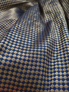 Blue & Gold Fabric Piece