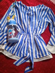 Striped Tie-Front Top