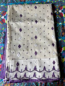 pure cotton needle jamdani saree