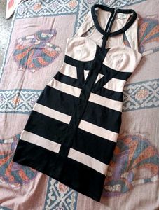 BERSHKA CUTOUT BODYCON MINI DRESS