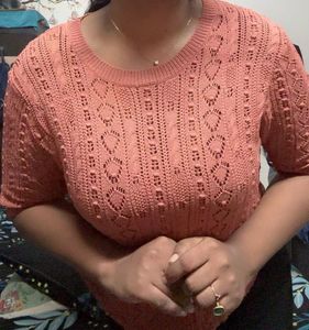 Coral Knit Top