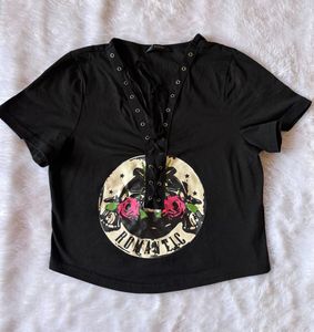 Shein Black 'Romantic' T-shirt