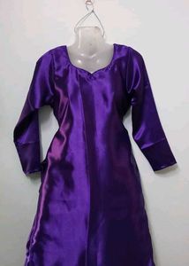 Pruple Satin Suit Salwar