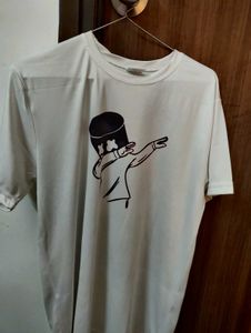 Dabbing Cartoon Printed White T-shirt