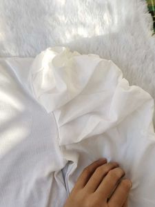 Elegant White Puff Sleeve Top