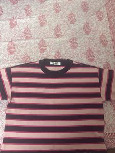 Striped Tshirt Cum Top With Beautiful Fitting