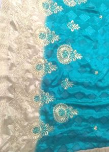 Green saare without blouse 🌟🪐