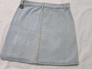 Light Wash Denim Mini Skirt