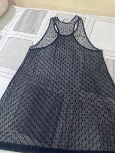 Black Polka Dot Mesh Dress unisex