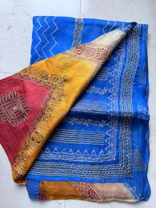 Paper Silk Saree With Golden Thread Work