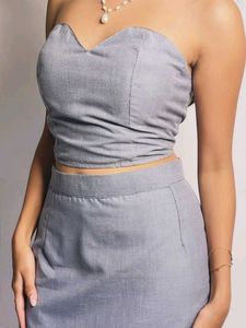 Checkered Tube Top &amp; Skirt Set