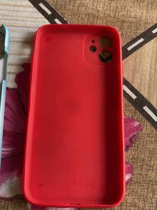 Iphone 11 Hard Cover And red Silicon Case