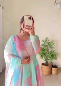 Dreamy Anarkali Gown &amp; Dupatta For Women💙✨