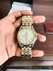 Rare Aigor Two Tone Men&#39;s Wrist Watch