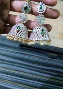 ONE GRAM GOLD White Stones Buttas..