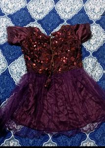 Girls' Shimmer Sequin & Tulle Party Dress