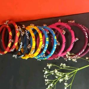 Colorful Fabric Bangle Set