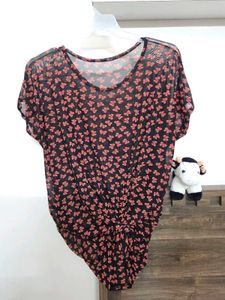 Pink bow Print Top