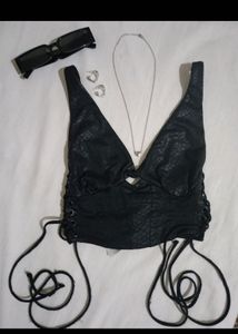Y2k Black Corset Top XS