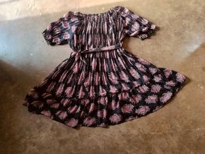 Off-Shoulder Paisley Dress