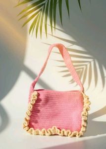 Pink Crochet Handbag