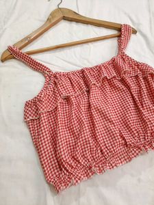 Gingham Print Cute Top