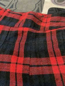 Red Plaid Mini Skirt