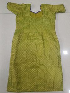 Brocade Silk Olive Green Bright Kurti