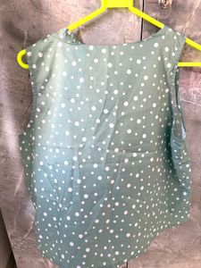 Green and white Polka Dot print Top