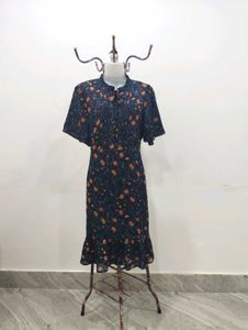 Floral Ruffle Hem Midi Dress