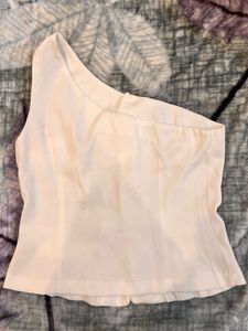 One-Shoulder White Top